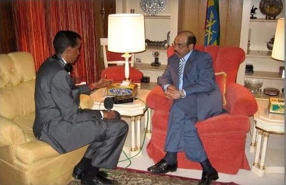 Former Ethiopian Prime Minister Meles Zenawi with Yusuf Garaad Omar Ahmed